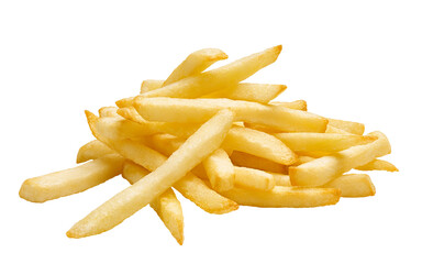 Pile of french fries isolated