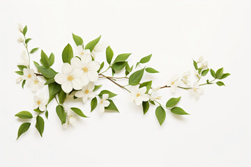 Jasminum auriculate flower wedding card - obrazy, fototapety, plakaty