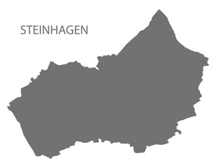 Steinhagen German city map grey illustration silhouette shape