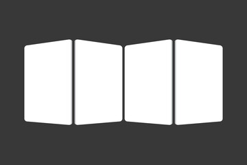 membership card templates placed vertically, blank white, perspective view. Vector illustration
