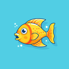 Vector logo cute fish, fish icon, fish head, fish sticker