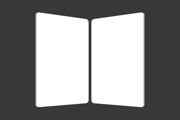 membership card templates placed vertically, blank white, perspective view. Vector illustration