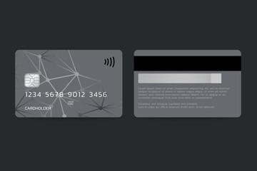 membership card template Presentation, front, and back design, vector illustration.
