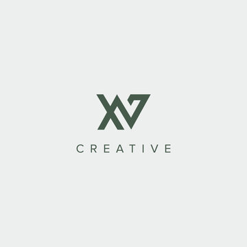 Modern minimal letter XV VX logo design template - vector.