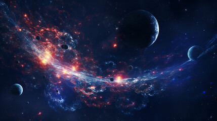 Obraz na płótnie Canvas Planet in space loop