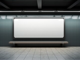 Obraz premium Mock up with big poster in city, AI generative