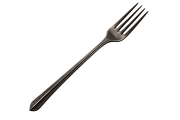 Vintage black fork isolated on transparent background PNG