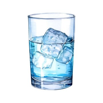 Iced water in glass isolated on white background