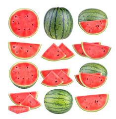 slice watermelon on transparent png