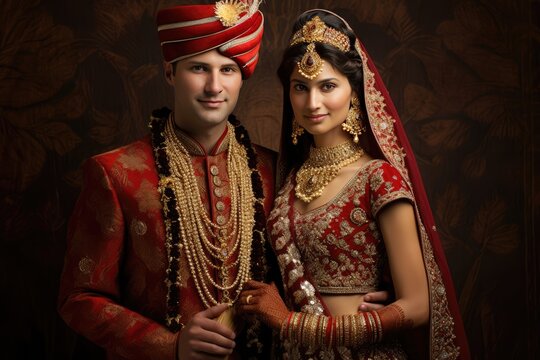 A Traditional Indian Couple Celebrating Their Love. A fictional character Created By Generated AI.