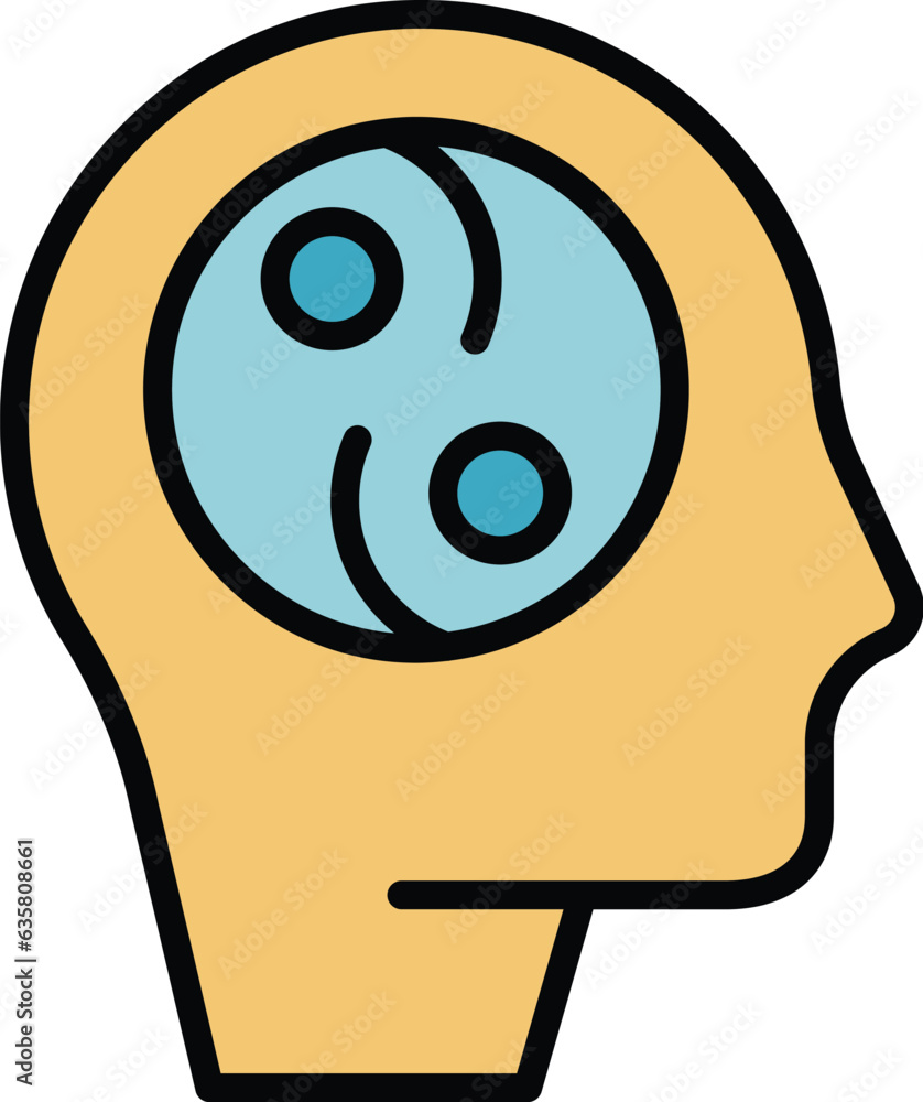 Wall mural mind balance icon outline vector. mental emotion. training eq color flat - Wall murals