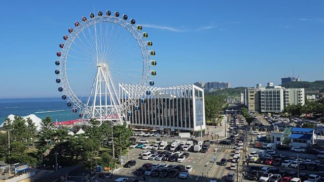 Sokcho Eye - Ferris Wheel Near The Beach In Sokcho, South Korea. - wide
