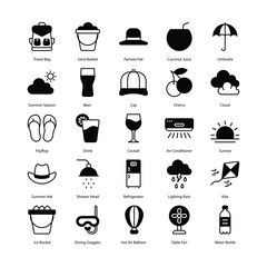 summer related icon set