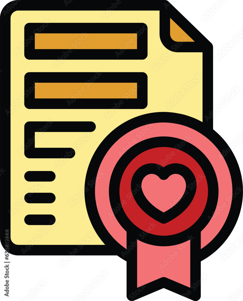 Poster control pass icon outline vector. passport vaccine. digital card color flat
