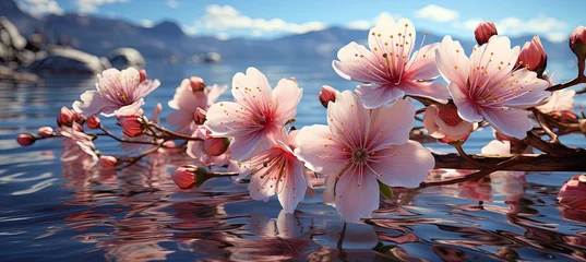 Fotobehang pink magnolia flowers © JanPaulAnthony
