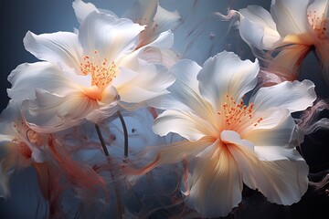 Pink & white lily flowers