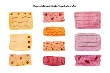 Cute Paper Note and Washi Tape Illustration