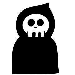 Halloween cartoon symbols hand drawns black and white icon character. Vector illustration. Isolated on transparent background.