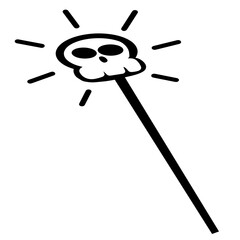 Halloween cartoon symbols hand drawns black and white icon character. Vector illustration. Isolated on transparent background.