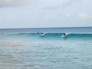 Naklejka premium African people surfing in Cape Verde
