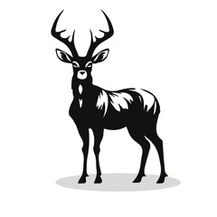 Antelope silhouettes and icons. Black flat color simple elegant Antelope animal vector and illustration.