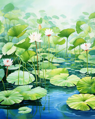 lotus watercolour background 