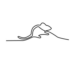 rat continuous line art