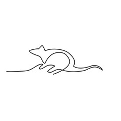 rat continuous line art