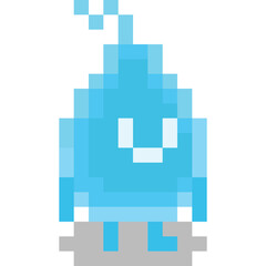 Pixel art cute water drop character 2