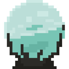 Pixel art halloween witch magic globe