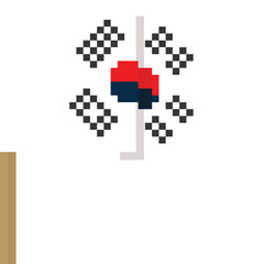 Pixel art korea flag