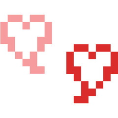 Obraz premium Pixel art valentine heart icon 7
