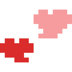 Obraz premium Pixel art valentine heart icon 8