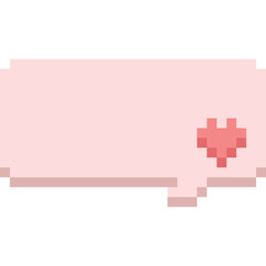 Fototapeta premium Pixel art valentine heart speech bubble 3