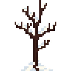 Fototapeta premium Pixel art winter tree 