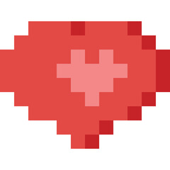 Obraz premium Pixel art valentine heart icon 11
