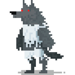 Pixel art warewolf character