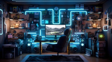 Gamers room virtual background