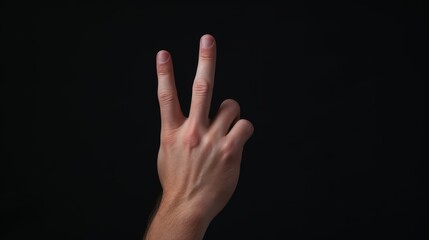 Finger peace sign.