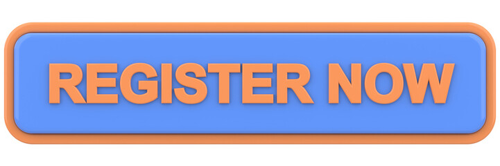 Register now button. 3D illustration.