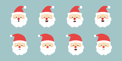 Cute cartoon Santa Claus character for Christmas greeting design concept.
