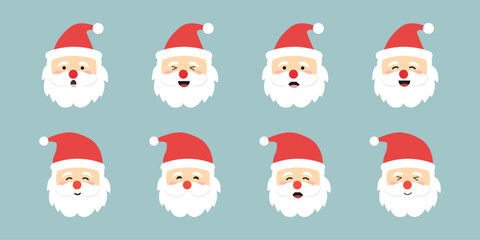 Cute cartoon Santa Claus character for Christmas greeting design concept.