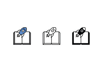 space research icon vector stock illustration.