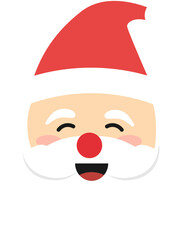 Cute cartoon Santa Claus character for Christmas celebration, father Christmas design concept for holiday.