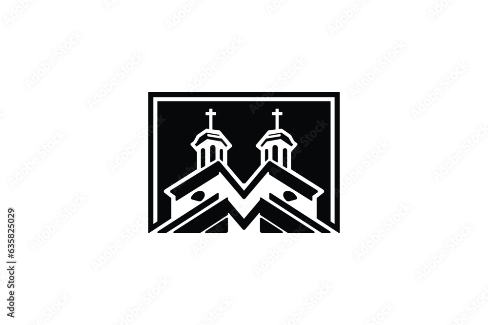 Wall mural church building vector