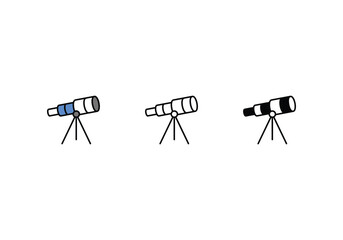 telescope icon vector stock illustration.