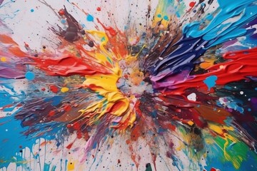 Abstract Background, Ink Rainbow Colors, for Websites and Print, Colored paint splash. AI Generated