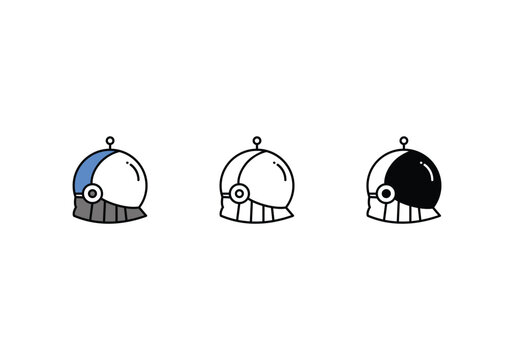 astronaut helmet icon vector stock illustration.