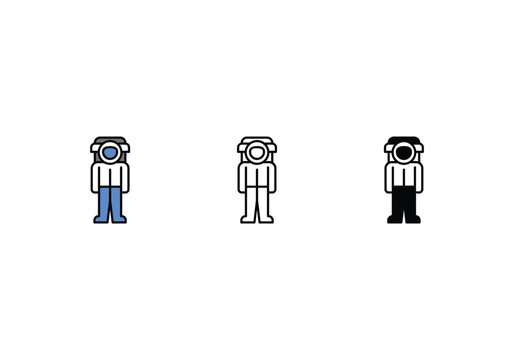 astronaut icon vector stock illustration.