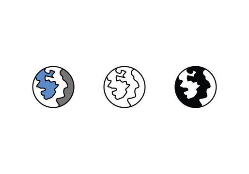 earth icon vector stock illustration.